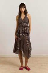 Damson Madder parker hanky hem skirt - washed black spot