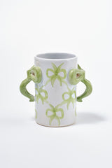 Damson Madder hand painted bow handle vase - bow design