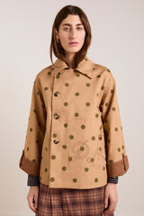 Damson Madder reversible jerry crop trench coat - camel spot