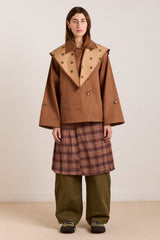 Damson Madder reversible jerry crop trench coat - camel spot