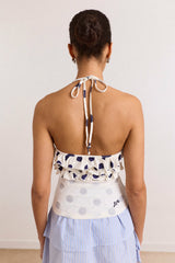 Damson Madder zazie jersey halter - polka dot