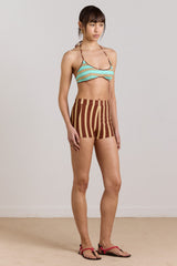 Damson Madder trudi reversible bikini top - mint or choc stripe