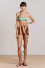Damson Madder trudi reversible bikini top - mint or choc stripe