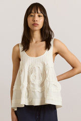 Damson Madder stella ruffle cami - white