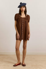 Damson Madder jayne mini dress - choc