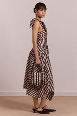 Damson Madder gisele midi dress - choc check