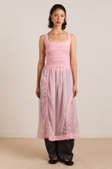 Damson Madder cynthia sheer midi dress - pale pink