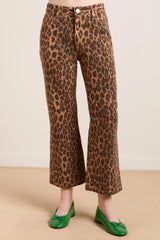 Damson Madder kenny twill trouser- leopard