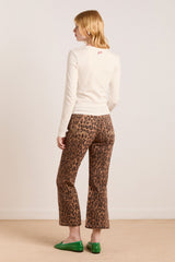 Damson Madder kenny twill trouser- leopard