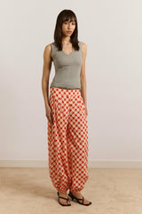 Damson Madder fernanda sheer trousers - red gingham