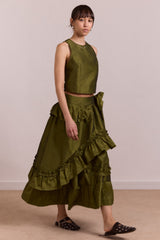 Damson Madder constance midi skirt - olive