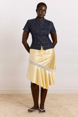Damson Madder delphia satin midi skirt - butter