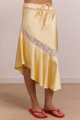 Damson Madder delphia satin midi skirt - butter
