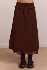 Damson Madder amber double layer midi skirt - choc
