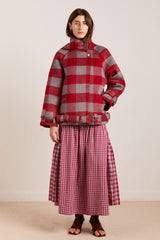 Damson Madder berta midi skirt - blue/red gingham