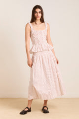 Damson Madder layla skirt - off white and red spot