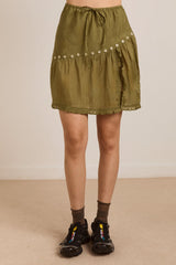 Damson Madder evelyn sheer skirt - olive