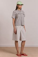 Damson Madder kirby shirt - greyscale check