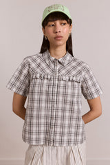 Damson Madder kirby shirt - greyscale check