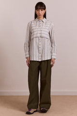 Damson Madder valeria double layer shirt - caraway stripe