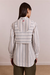 Damson Madder valeria double layer shirt - caraway stripe