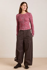 Damson Madder elliana smocked cardi - blue & red gingham
