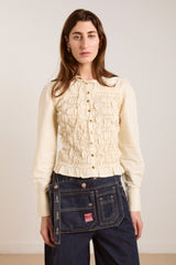 Damson Madder elliana smocked cardi - butter