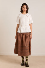 Damson Madder cyrus eyelet blouse - white