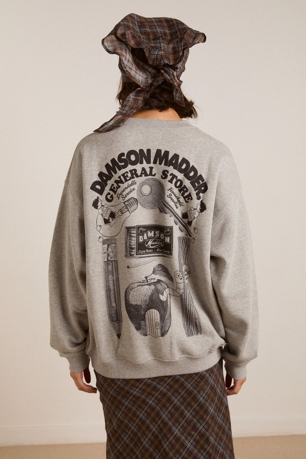 Damson Madder dm general store sweatshirt- grey marl