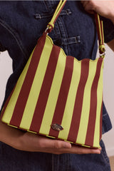 Damson Madder lorelai bag - avocado & chocolate stripe