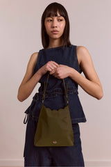 Damson Madder lorelai bag in heavy satin - olive