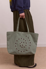 Damson Madder raine swirly eyelet tote bag - mint