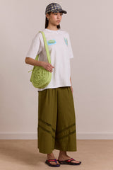 Damson Madder rae circle swirl bag - celery