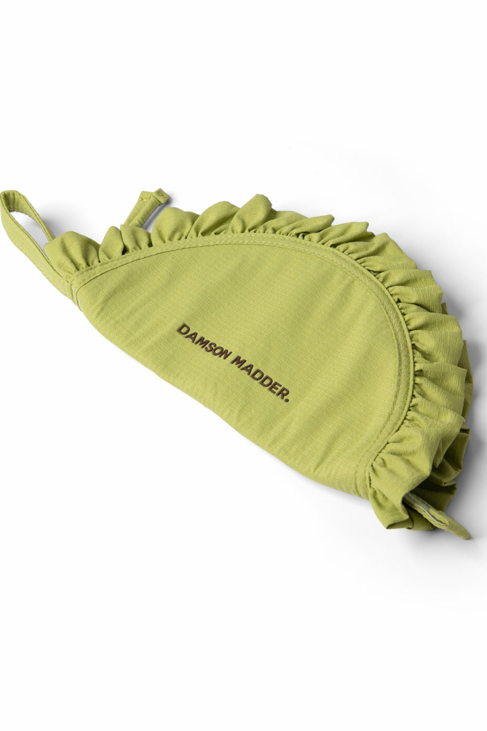 Damson Madder ruffle half moon makeup bag - celery