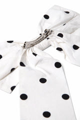 Damson Madder oversized bow clip - black & white spot