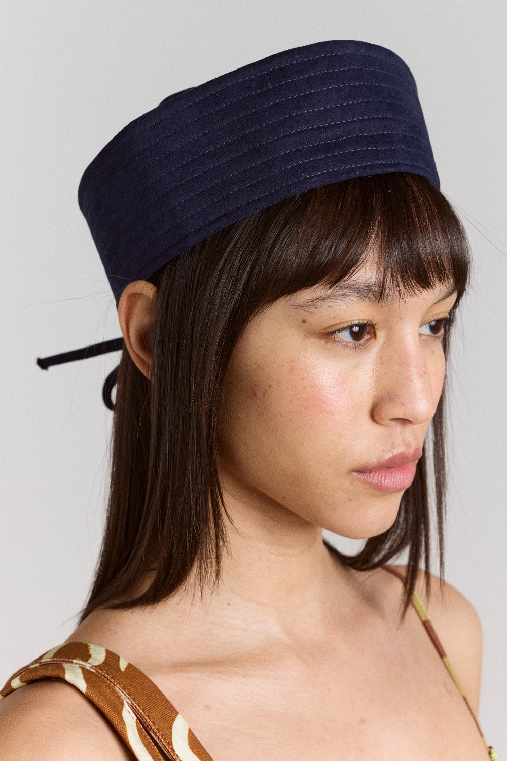 Damson Madder cotton sailor hat - navy