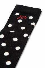 Damson Madder knee high polka dot socks - black & cream
