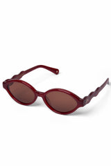 Damson Madder wavey temple sunglasses - crystal red