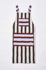 Damson Madder apron - mixed stripe