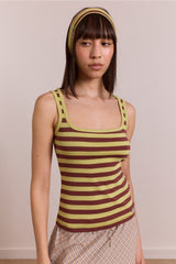 Damson Madder avielle tank - green stripe