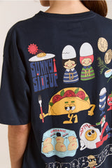 Damson Madder all day breakfast tee - navy