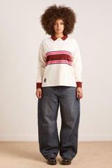 Damson Madder olina placement stripe rugby - ecru