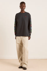 Damson Madder winter solstice long sleeve tee- charcoal