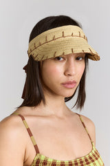 Damson Madder raffia visor - natural