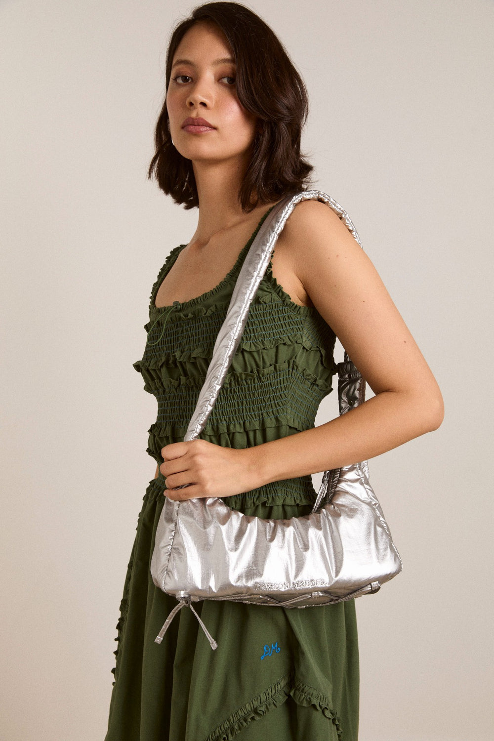 Damson Madder puffy saz bag - silver