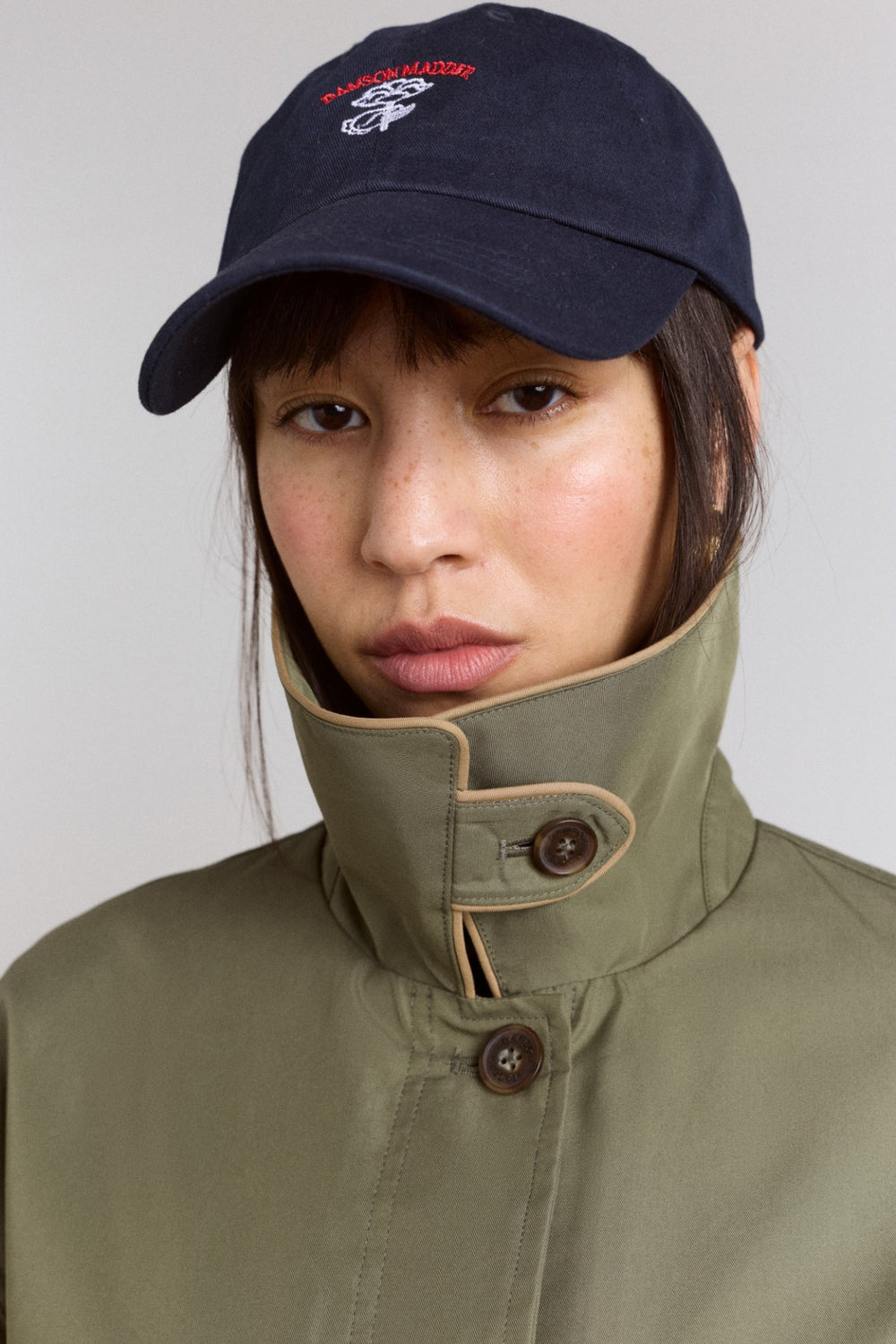 Damson Madder multi-wear myrtle trench in khaki