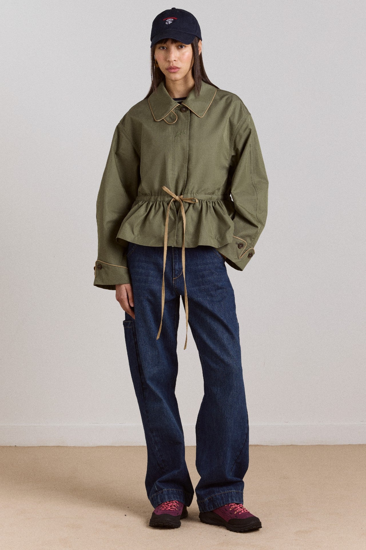 Damson Madder multi-wear myrtle trench in khaki