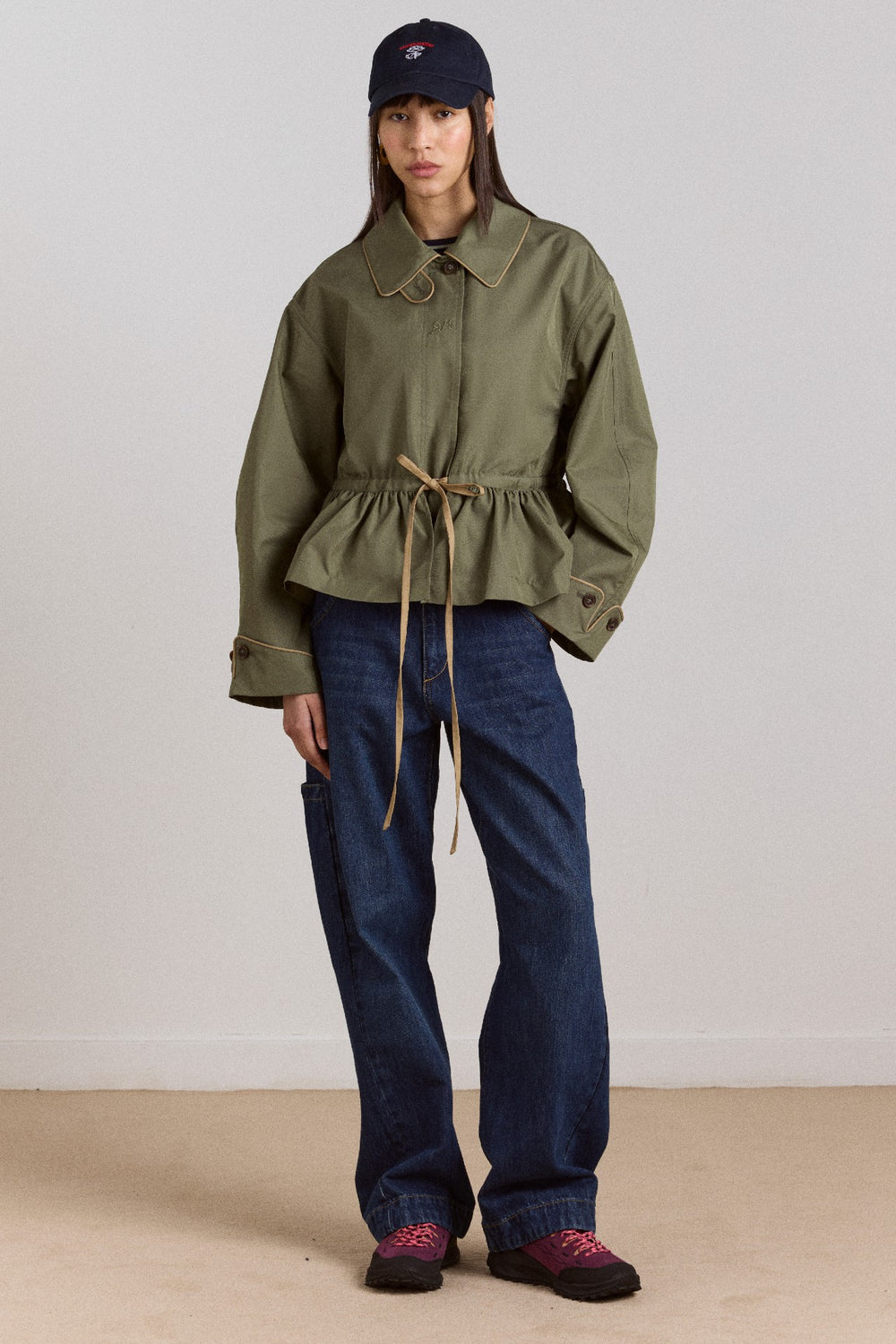 Damson Madder multi-wear myrtle trench in khaki