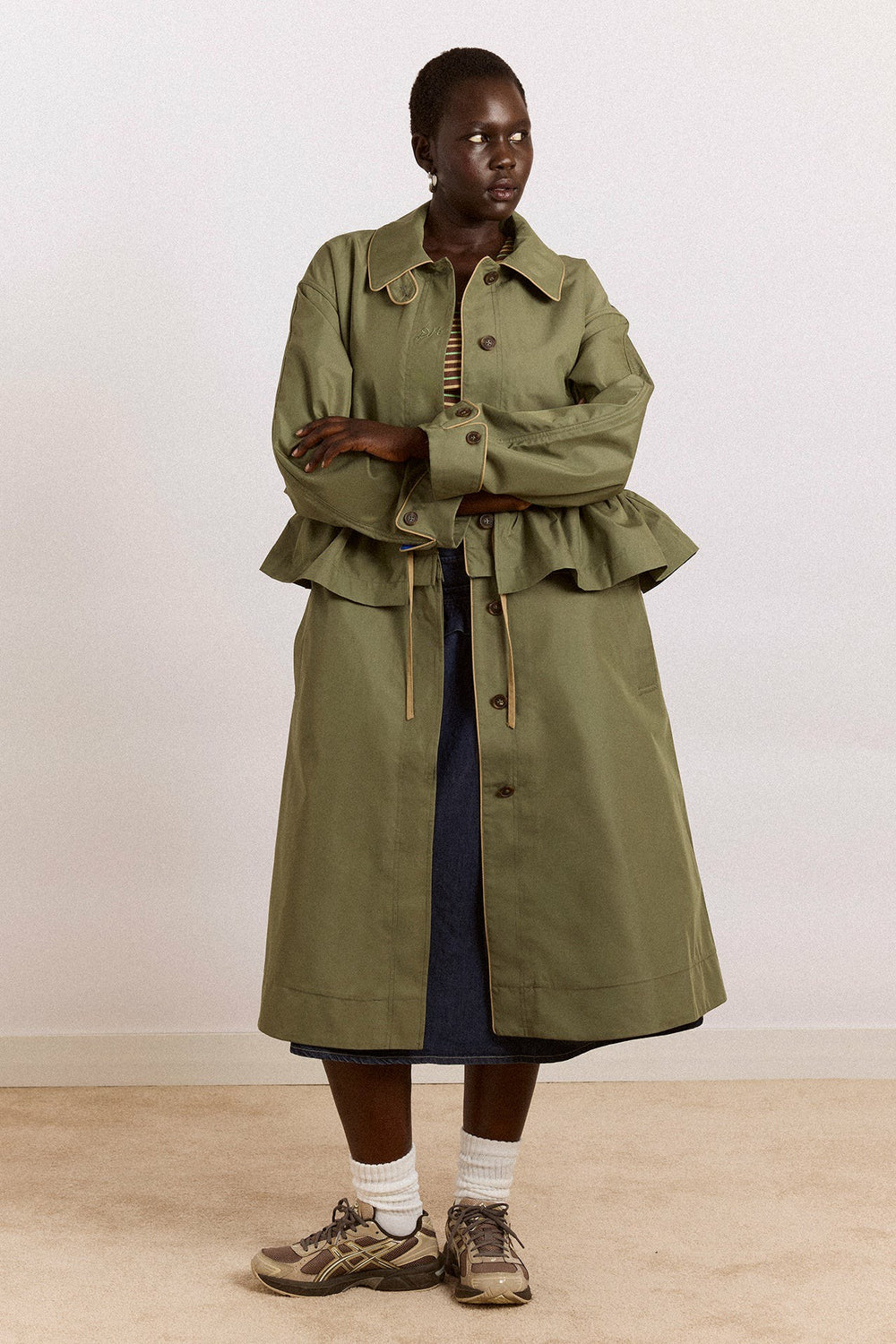 Damson Madder multi-wear myrtle trench in khaki