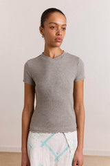 Damson Madder zola short sleeve tee - grey marl